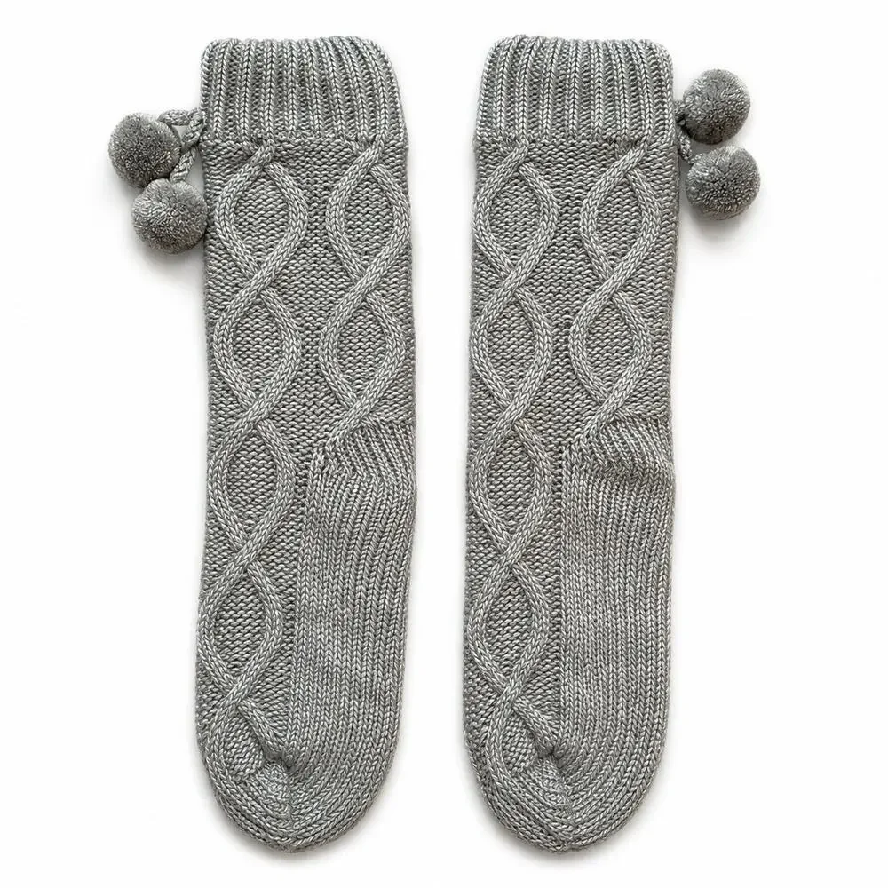 Muk Luks Gray Slipper Socks (Size 7-8)